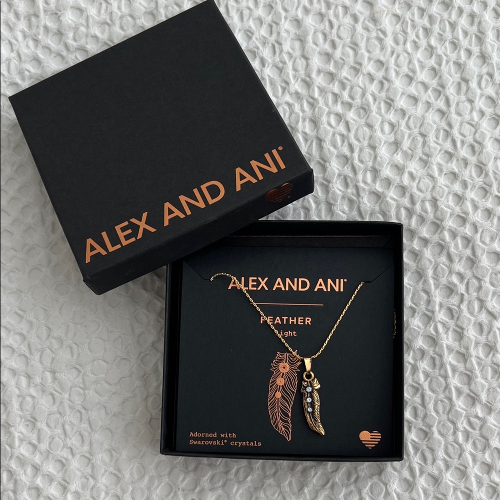 Alex and Ani Gold Feather Necklace
